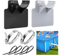 2 supporti per tubi per piscina da 3,8 cm (max), autoadesivi, con fascette stringitubo e fascette per cavi, accessori per piscine fuori terra, prevenendo il cedimento dei tubi