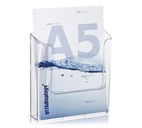 2 supporti per volantini da parete, formato DIN A5, trasparente, per montaggio a parete, per volantini DIN A5, per volantini e cataloghi