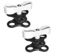 2 supporti standard da 2,5 cm con morsetto a sfera a tre fori, staffa adattatore a clip a 360° per sistema subacqueo subacqueo, sistema fotografico per fotocamera subacquea, action camera, torcia