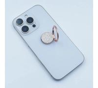 2 supporti universali ad anello per telefono glitterati, rotazione a 360°, in metallo, compatibile con iPhone, Samsung e tutti i telefoni cellulari (oro rosa)