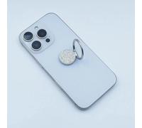 2 supporti universali ad anello per telefono glitterati, rotazione a 360°, in metallo, compatibile con iPhone, Samsung e tutti i telefoni cellulari (argento)