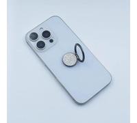 2 supporti universali ad anello per telefono glitterati, rotazione a 360°, in metallo, compatibile con iPhone, Samsung e tutti i telefoni cellulari (nero)