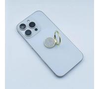 2 supporti universali ad anello per telefono glitterati, rotazione a 360°, in metallo, compatibile con iPhone, Samsung e tutti i telefoni cellulari (oro)