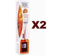 2 SWEET HOME DIFFUSORE BASTONCINI PROFUMATORE AMBIENTE ARANCIA E CANNELLA 100ML