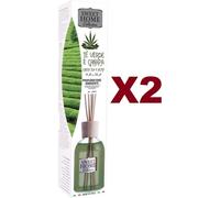2 SWEET HOME DIFFUSORE BASTONCINI PROFUMATORE AMBIENTE TE' VERDE E CANAPA 100ML