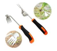 2 tagliaerbacce in acciaio inox, con manico in gomma, per scavare, trapiantare, sradicare, sradicare, regalo per giardinieri e giardinieri