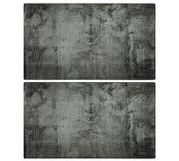 2 taglieri effetto cemento, in vetro temperato, 52 x 30 cm, con superficie grossolana come tagliere da cucina, tagliere per verdure, da portata e tagliere per cucinare, cuocere, grigliare