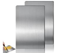 2 taglieri in titanio, 34 x 23 cm, tagliere double face, in acciaio inox, antibatterico, in titanio, per carne, verdure, frutta, pane