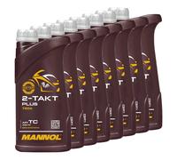 2-Takt Olio Motore Mannol 8x 1 Litro Plus Api TC Moto Motore Olio Scooter
