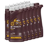 2-Takt Plus Olio Motore Mannol 12x 1 Litri Api TC Moto Motore Olio Scooter