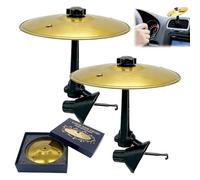 2 tamburi per auto, per crash, mini bacino, batteria per auto, per interni, più divertente durante la guida con tamburi per auto, adatto per tutti i tipi di veicoli (oro)