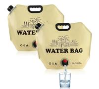 2 taniche per l'acqua pieghevoli da 8 l con rubinetto, a prova di perdite, senza BPA, riutilizzabili, con coperchio ermetico e maniglia per il trasporto, per campeggio, escursionismo, picnic e