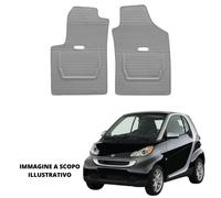 2 TAPPETI TAPPETINI IN GOMMA PER SMART FORTWO 07>14 GRIGIO SENZA FERMI