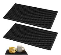 2 Tappetini Barman in Gomma 30 x 15 cm, Bar Mat Antiscivolo per Bancone | Due tappetini in gomma antiscivolo per raccogliere gocce da bicchieri e tazze su bancone, bar e macchina da caffè.