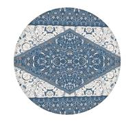 2 tappetini per mouse da gioco, stile vintage, blu, rotondi, con base in gomma, con bordi cuciti, tappetino per mouse per laptop, tastiera PC, tappetino per mouse per lavoro, gioco, ufficio, 20 cm