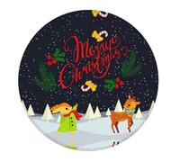 2 tappetini per mouse piccoli da gaming, con base rotonda in gomma con alce Merry Christmas, tappetino da scrivania con bordi cuciti, tappetino per mouse per laptop, tastiera PC, tappetino per mouse