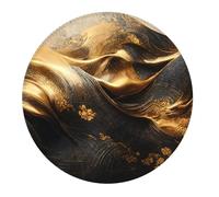 2 tappetini per mouse piccoli da gaming, lussuosi, rotondi, con base in gomma dorata, tappetino da scrivania con bordi cuciti, tappetino per mouse per laptop, tastiera PC, tappetino per mouse per