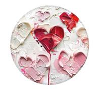 2 tappetini per mouse piccoli da gaming, motivo a cuore testurizzato, arte astratta, base rotonda in gomma, tappetino da scrivania con bordi cuciti, tappetino per mouse per laptop, tastiera PC