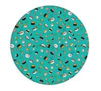 2 tappetini per mouse piccoli da gaming, motivo sushi, base rotonda in gomma, tappetino da scrivania con bordi cuciti, tappetino per mouse per laptop, tastiera PC, tappetino per mouse per lavoro