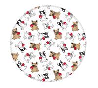 2 tappetini per mouse piccoli da gaming, simpatici bulldog francesi divertenti, base rotonda in gomma, tappetino da scrivania con bordi cuciti, tappetino per mouse per laptop, tastiera PC, tappetino