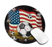2 tappetini per mouse rotondi da 20,3 cm con bandiera americana americana con base in gomma antiscivolo, tappetini per mouse personalizzati per mouse wireless per laptop accessori da scrivania da