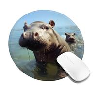 2 tappetini per mouse rotondi da 20,3 cm, con base in gomma antiscivolo, tappetini per mouse personalizzati per computer senza fili, accessori da scrivania per ufficio, tappetino per mouse da gioco