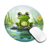 2 tappetini per mouse rotondi da 20,3 cm con rana in uno stagno1 tappetino per mouse personalizzato base in gomma antiscivolo 2 pezzi tappetini per mouse per mouse wireless laptop accessori da