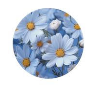 2 tappetini per mouse rotondi, impermeabili, antiscivolo, divertenti e piccoli, con base in gomma e bordo cucito, accessori decorativi per scrivania, casa, ufficio, lavoro, 20,3 cm