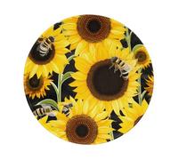 2 tappetini per mouse rotondi, impermeabili, antiscivolo, divertenti e piccoli, con base in gomma e bordo cucito, accessori decorativi per scrivania, casa, ufficio, lavoro, 20,3 cm