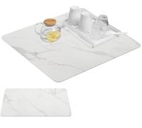 2 tappetini scolapiatti in silicone per bancone della cucina, 50 x 60 cm, in terra di diatomee, super assorbente, tappetino per scolapiatti con retro impermeabile, tappetino per macchina da caffè per