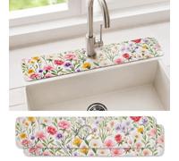 2 tappetino Assorbente per Rubinetto, Terra di Diatomee | Tappetino Paraspruzzi per Lavello Da Cucina e Bagno, 14 x 60cm .