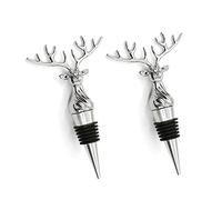 2 tappi per bottiglie con testa di cervo, per vino, birra, champagne, vino spumante