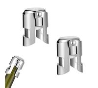 2 tappi per champagne, in acciaio inox, riutilizzabili, a prova di perdite, con guarnizione ermetica in silicone e morsetto di bloccaggio, per bottiglie di prosecco Cava, vino, birra