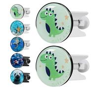 2 tappi per lavabo, universale, tappo per lavabo, tappo di scarico, tappo per lavabo regolabile, tappo universale per lavabi da bagno, bianco, dinosauro, 40 mm