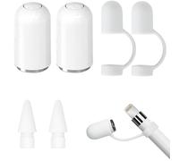 2 tappi per matite, 2 punte, 4 supporti compatibili con Apple Pencil di prima generazione (bianco)