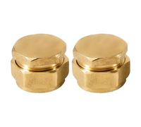 2 tappi per raccordi a vite, 16 mm x 2 mm, per tubo composito in alluminio, giunzione a vite, anello di serraggio in ottone, per tubo composito multistrato in alluminio, riscaldamento e acqua, DVGW
