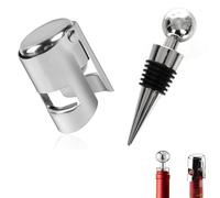 2 tappi per spumante, chiusura per bottiglie di spumante, chiusura per champagne e vino, tappo per spumante in acciaio inox, tappo riutilizzabile a prova di perdite, tappo di chiusura per bottiglie di