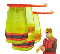 2 targhette da sole Helf - Copertura integrale a tesa | Mesh Neck Shield - Costruttori regolabili equipaggiamento di sicurezza sul lavoro | Cappello - Protezione riflettente per collo a strisce