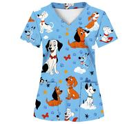 2 tasche Camicia da donna, morbida, traspirante, camicia uniforme pratica per professionisti sanitari - Camicia da scrub, adatta per ospedali, cliniche dentistiche, saloni di bellezza e istituzioni, a