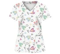 2 tasche Camicia da donna, morbida, traspirante, pratica camicia da lavoro adatta per professionisti sanitari - Camicia da lavoro per ospedale, clinica dentistica, salone di bellezza e istituzioni, ab