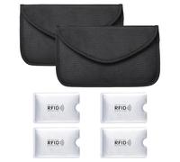 2 tasche con schermatura del segnale, 4 supporti per carte di credito, custodia portatile, in tessuto Oxford, custodia per cellulare con schermatura del segnale, adatta per chiavi dell'auto e telefoni