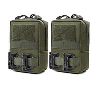 2 tasche da uomo piccole molle tattiche per utensili per cellulare, accessori per cameriere, borsa edc pouch waist bag e fibbie 4 D (verde militare)