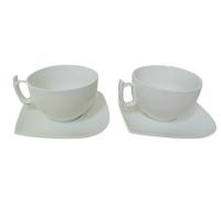 2 Tazze Colazione 400cc Porcellana bianca, Modello Carlotta, Fade Maison Saldo