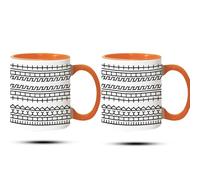 2 tazze da caffè da 330 ml, con messaggio nascosto, tazza da tè nascosta, novità creatività umorismo (arancione)