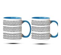 2 tazze da caffè da 330 ml, con messaggio nascosto, tazza da tè nascosta, novità creatività umorismo (blu)
