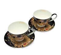 2 tazze da caffè espresso in porcellana con piatti Queen Isabel