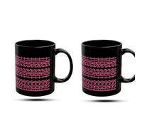 2 tazze da caffè Fuck This Shit da 330 ml, con messaggio nascosto, tazza da tè nascosta, novità creatività umorismo (nero-rosa)
