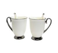 2 tazze da caffè in porcellana 300 ml con cucchiaino Queen Isabel