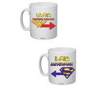 2 tazze mug 8x10 scritta la mia wonder woman il mio superman regalo lui lei