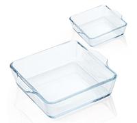 2 teglie da forno in vetro per forno, 12,7 x 12,7 cm, quadrate, piccole teglie in vetro, per forno, teglia quadrata applicabile a forno/microonde/friggitrice ad aria/frigorifero